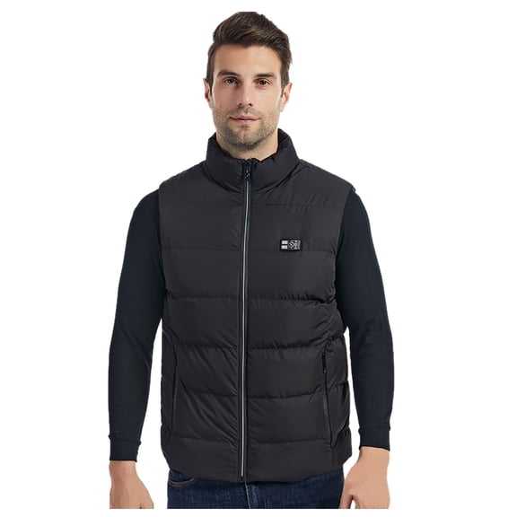 Men Solid Color 15 Control Heating Vest European And Casual Loose Warm Vest Jacket