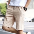 thumbnail image 1 of Men Solid Color Fashion Shorts Summer Breathable Elastic Waist Casual Shorts, 1 of 11