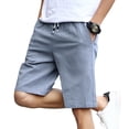 thumbnail image 1 of Men Solid Color Fashion Shorts Summer Breathable Elastic Waist Casual Shorts, 1 of 14