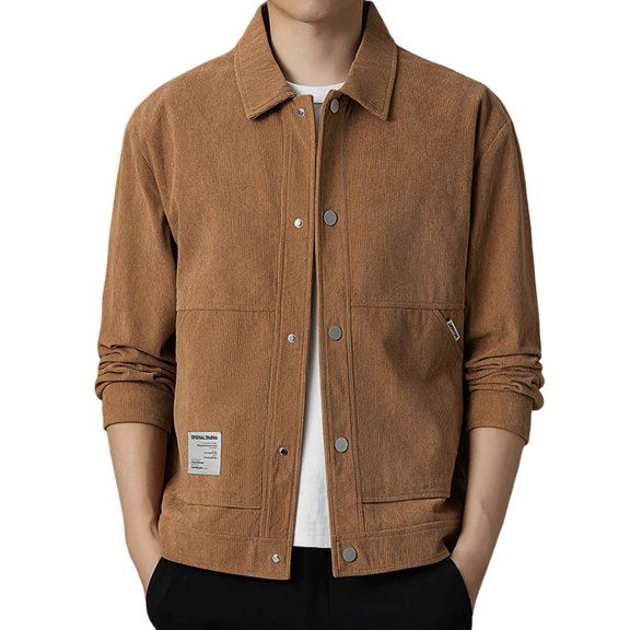 Men Solid Color Lapel Button Cardigan Jacket Business Casual Loose Fit Comfortable Fashion Outerwear