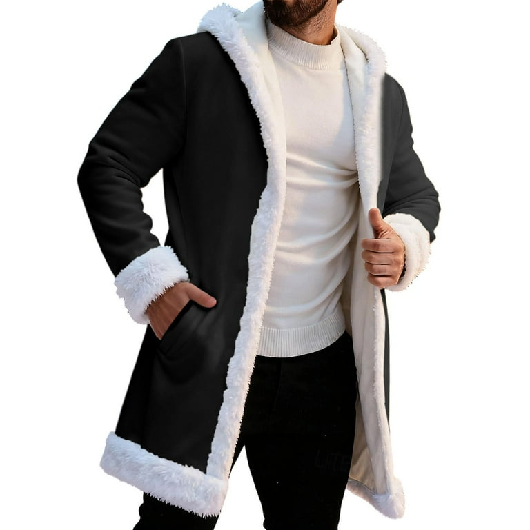 Men Solid Color Santa Cos Christmas Santa Cape Hood Winter
