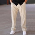 thumbnail image 1 of Men Solid Color Sporty Casual Loose Straight Leg Workwear Pants Sweatpants Trousers Workout Fit Fashion Winter Clothing, 1 of 3