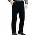 thumbnail image 1 of ZQUUVOU Men Solid Color Zipper Button Straight Leg Wide Leg Casual Suit Pants Black, 1 of 5