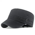 thumbnail image 1 of Men Solid Cotton Army Cadet Combat Military Hat Flat Sun Summer Baseball Cap, 1 of 1