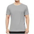 thumbnail image 1 of Men Solid Crewneck Silk Tee Classic Short Sleeve Casual T Shirt Comfort Lightweight Tops, 1 of 6