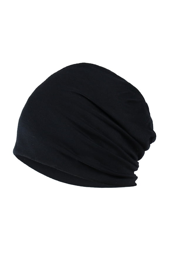 Men Solid India Stretch Drawstring Hat Wool Knitting Hair Loss Head Scarf Wrap
