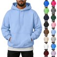 thumbnail image 1 of Men Solid Pullover Hoodie Basic Plain Hooded Sweatshirt with Drawstring Hood & Front Kangaroo Pocket XL, 1 of 6