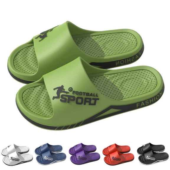 Men Solid Shower Home Non Breathable Soft Sole Slipper (Green 41)