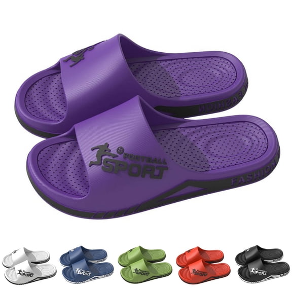 Men Solid Shower Home Non Breathable Soft Sole Slipper (Purple 43)