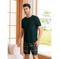 thumbnail image 1 of Men Solid Tee & Plaid Print Shorts PJ Set, 1 of 4