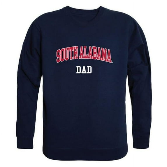 Men South Alabama Jaguars Dad Crewneck Fleece, Navy - Extra Large