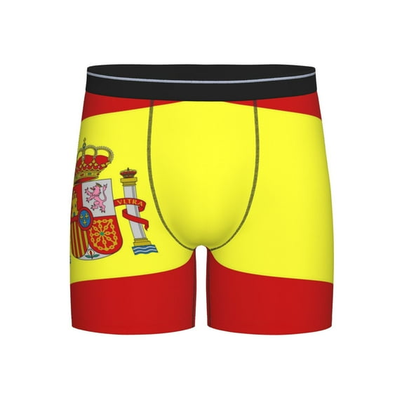 Men Spanish Flag Boxer Briefs Novelty Boxer Shorts Underwear No Fly