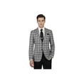 thumbnail image 1 of Men Sport Coat by Berlusconi Turkey Soft European Plaid #MK80 06 Black Gray, 1 of 7
