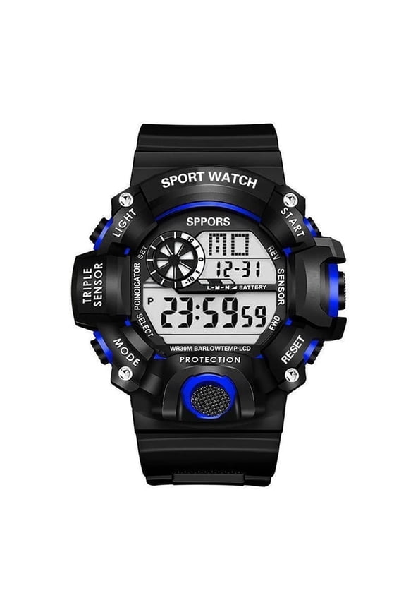 Men Sport Digital Wrist Watch Quartz Wrist Date Waterproof.  (Blue)