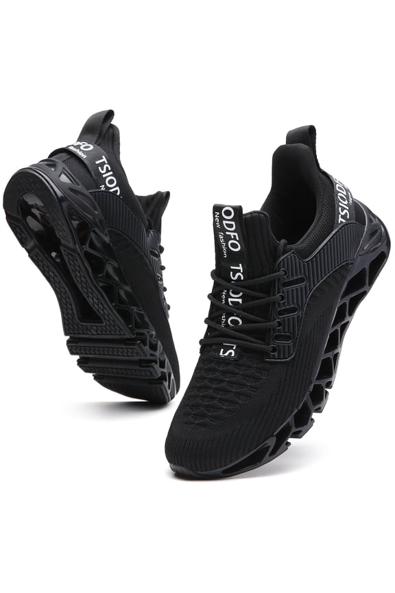 Men Sport Running Sneakers Tennis Athletic Walking Shoes All Black Size 12 Mesh Fashion Casual Gym Runner Jogging Trainers