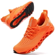 Men Sport Running Sneakers Tennis Athletic Walking Shoes Orange Size 8 Mesh Fashion Casual Gym Runner Jogging Trainers