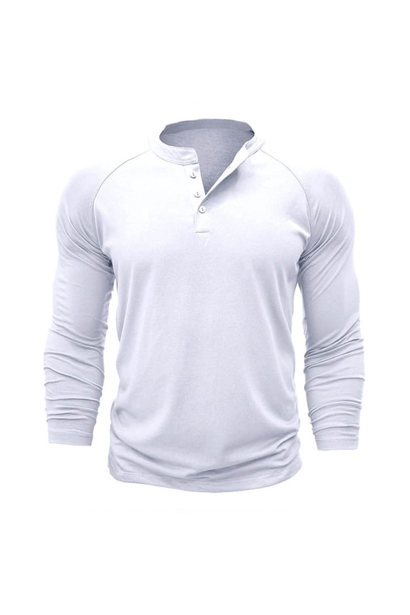 Men Sport Tops Warehouse Clearance Solid Lapel Henley Long Sleeve T Shirts Fall Casual Slim Fitting Bottoming Tshirts Fashion Gym Workout Running Pullover Tops Comforty Breathable Tees M-XXL