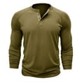 thumbnail image 1 of Men Sport Tops Warehouse Clearance Solid Lapel Henley Long Sleeve T Shirts Fall Casual Slim Fitting Bottoming Tshirts Fashion Gym Workout Running Pullover Tops Comforty Breathable Tees M-XXL, 1 of 1