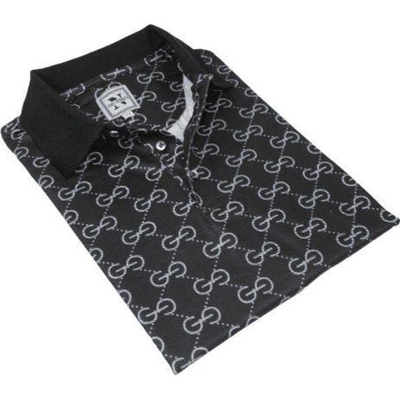 Men Sports Shirt DE-NIKO Short Sleeves Soft Modal Fashion Polo Shirt G1121 Black