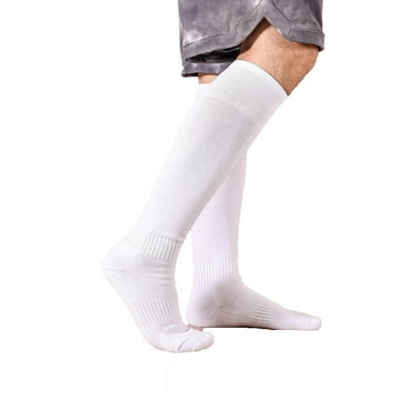 Men Sports Socks Plain White Color Football Socks