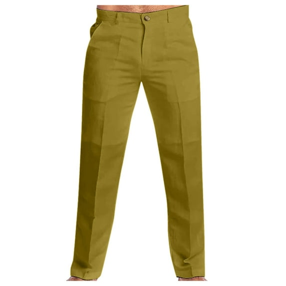 Men Spring And Summer Pant Casual All Solid Color Painting Loose Plus Size Trouser Fashion Beach Pockets Pant