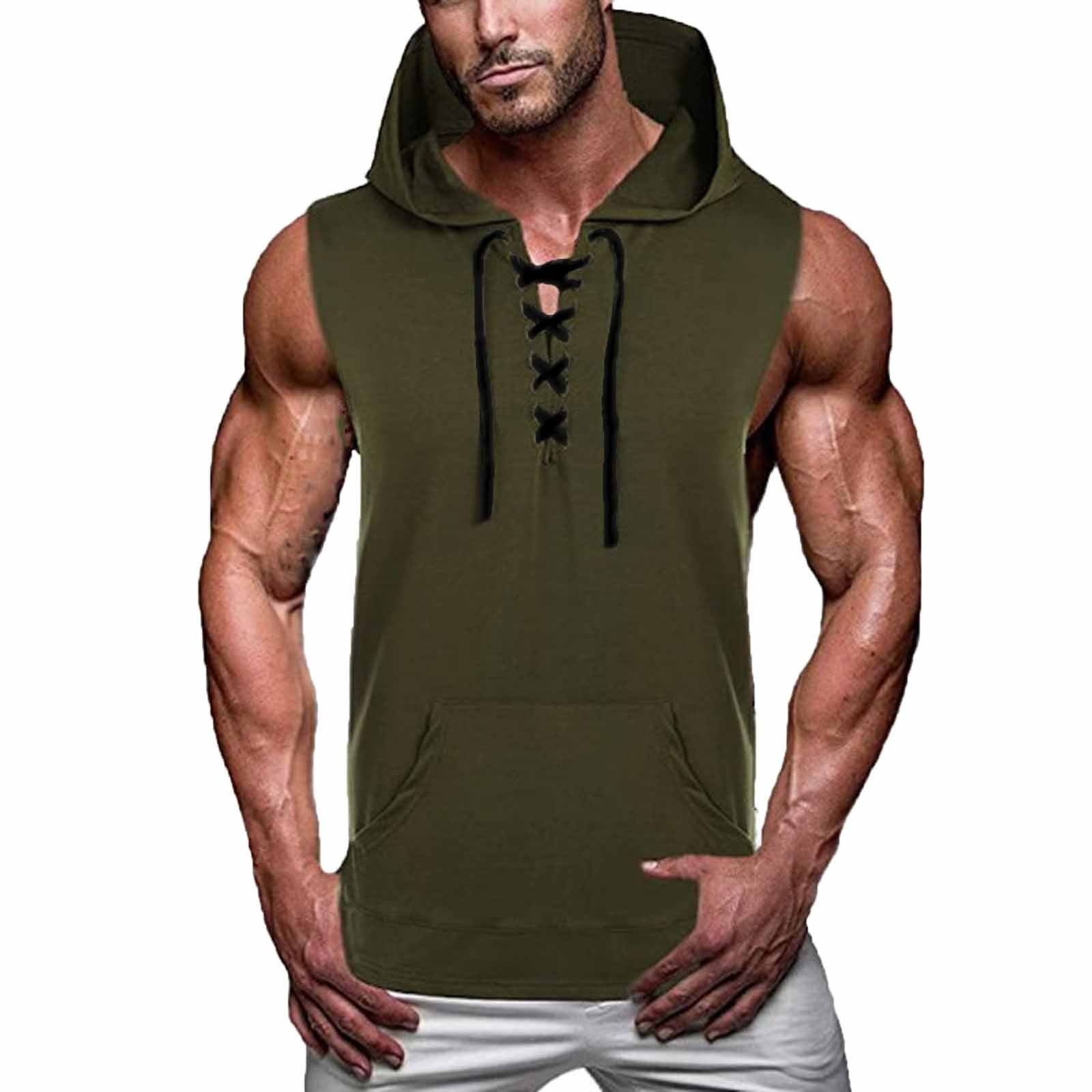 Men Spring And Summer Sports Sleeveless Tops Color Maching