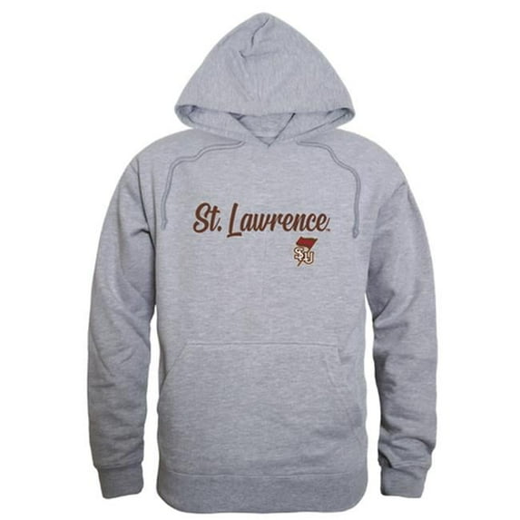 Men St. Lawrence University Script Hoodie, Heather Grey - Extra Large