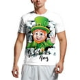 thumbnail image 1 of Men St. Patrick's Day T-Shirt Cute Cartoon Animal Bow-Tie Digital Print Shirt Short Sleeve Round Neck Tops, 1 of 4