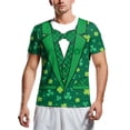 thumbnail image 1 of Men St. Patrick's Day T-Shirt Cute Cartoon Animal Bow-Tie Digital Print Shirt Short Sleeve Round Neck Tops, 1 of 5