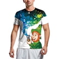 thumbnail image 1 of Men St. Patrick's Day T-Shirt Cute Cartoon Animal Bow-Tie Digital Print Shirt Short Sleeve Round Neck Tops, 1 of 5