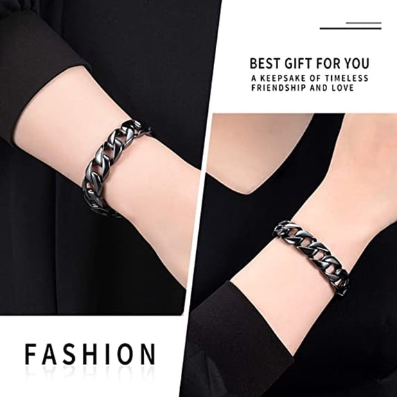 Men Stainless Steel Cuban Chain Link Bracelet Keepsake Funeral Urns Bracelets for Cremation Ashes Holder Memorial Jewelry