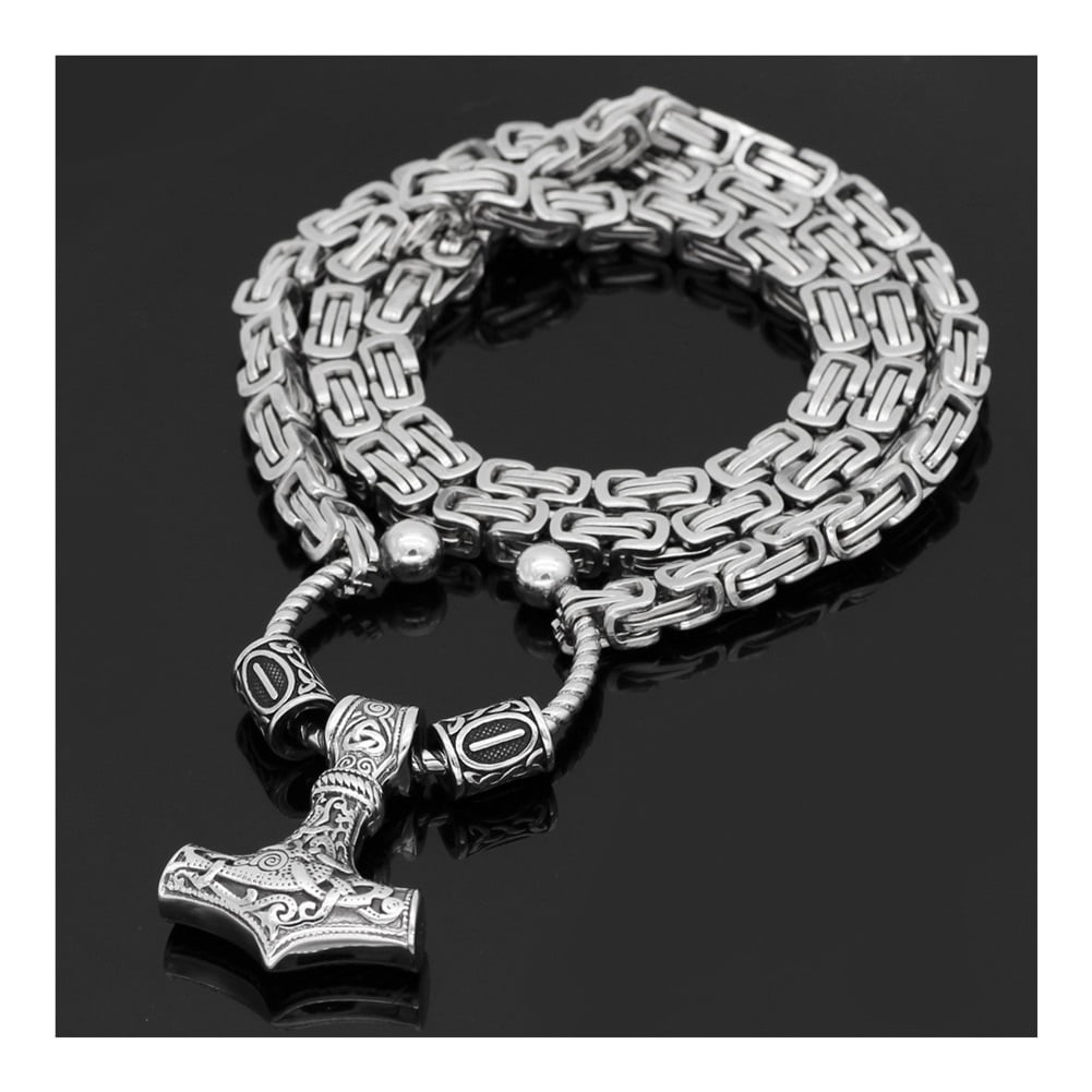 Viking Leather Bracelet For Men With Thor's Hammer – Stainless Steel Norse Amulet Bracelet, Gift Box Included - View #13