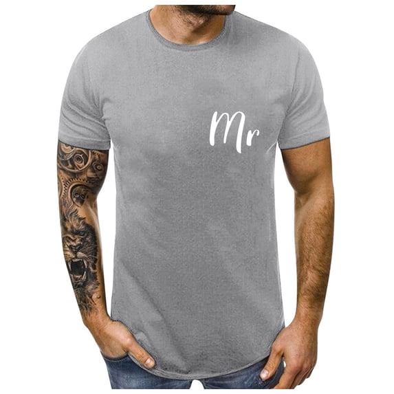 Men Stand-up Collar Shirts Men Couples Lover Valentine's Day Short Sleeve Love Letter Print T Shirts Tops Printing Long Sleeve Blouse Lapel Shirt