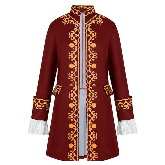 Men Steampunk Jacket Gothic Medieval Vintage Tailcoat Frock Coat Halloween Costume M