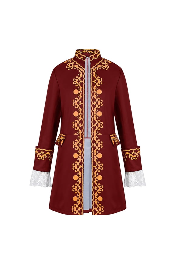 Men Steampunk Jacket Gothic Medieval Vintage Tailcoat Frock Coat Halloween Costume XXL