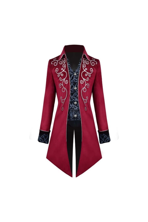 Men Steampunk Jacket Vintage Tailcoat Gothic Frock Coat Men S Outerwear Lightweight Mens Jackets Soft Jacket for Men Big And Tall Vest Mens Jackets Fall Dire Jacket Jacket Men Hood Sides