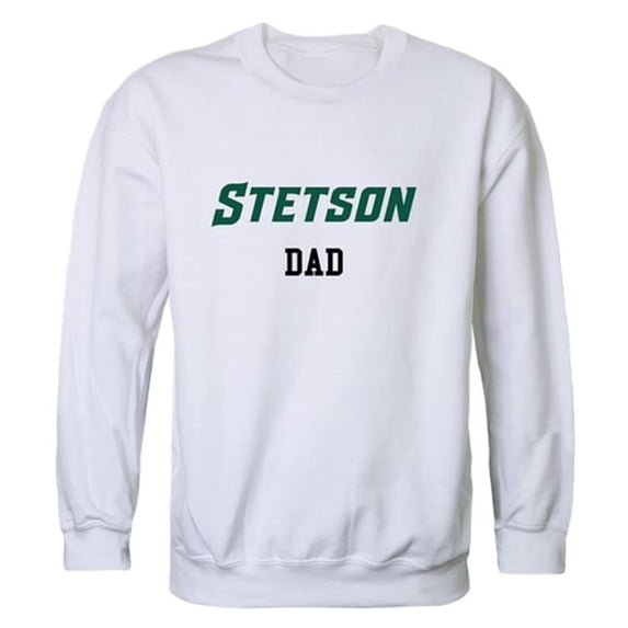 Men Stetson University Hatters Dad Crewneck Fleece, White - Medium