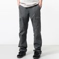 thumbnail image 1 of Men Straight Leg Cargo Pants Stretch Multi Pocket Zip Off Quick Dry Fishing Camping Pants, 1 of 8