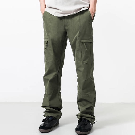 Men Straight Leg Cargo Pants Stretch Multi Pocket Zip Off Quick Dry Fishing Camping Pants