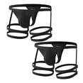thumbnail image 1 of WildWatt Men Strappy Thong Underwear, 2-Pack Low Rise U Pouch Breathable Briefs Elastic Strap Design, 1 of 4