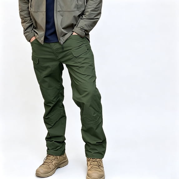 Men Stretch Cargo Pants Straight Leg Multi Pocket Breathable Daily Casual Trousers 6