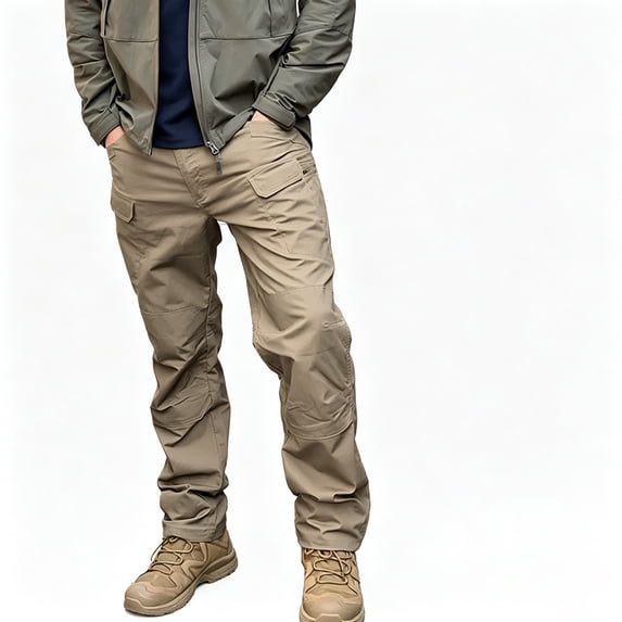 Men Stretch Cargo Pants Straight Leg Multi Pocket Breathable Daily Casual Trousers 6