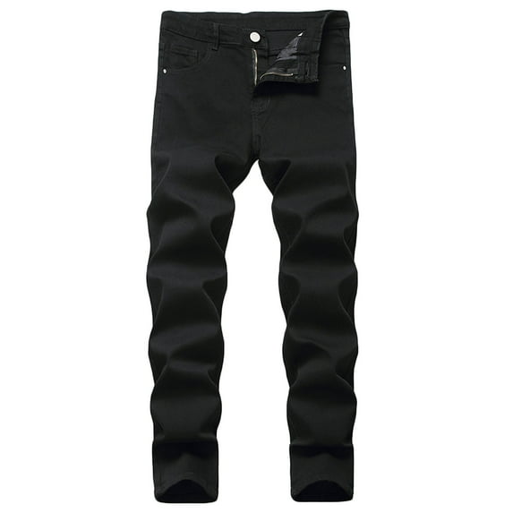 Men Stretch Denim Straight Leg Relaxed Fit Jeans Pants for Men Regular Fit Denim Men Pants