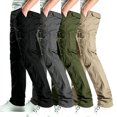 thumbnail image 1 of Men Stretch Multi Utility Cargo Pants Tapered Light Reinforced 6 Pocket Outdoor Work Pants S-XL（1 piece）, 1 of 10