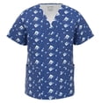 thumbnail image 1 of Men Stretch Print Scrub Top - Medical Uniform Men Nurse School Print Scrubs V Neck Top PSM105 M006 XS, 1 of 3