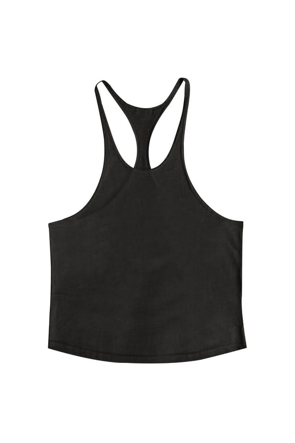 Men Stringer Tank Tops Quick Dry Cotton Muscle Sleeveless Vest T-shirts Stretchy Pullover Tee for Activewear