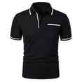 thumbnail image 1 of Men Striped Polo Shirts Classic Fit Tshirts Button Down Tops Casual Blouses with Pockets Comfy Summer Clothing, 1 of 3