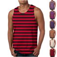 thumbnail image 1 of Men Striped Tank Tops - Stretch Regular Fit Sleeveless Workout Tees Muscle Gym Sports Undershirts, 1 of 5