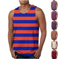 thumbnail image 1 of Men Striped Tank Tops - Stretch Regular Fit Sleeveless Workout Tees Muscle Gym Sports Undershirts, 1 of 5