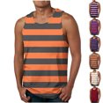 thumbnail image 1 of Men Striped Tank Tops - Stretch Regular Fit Sleeveless Workout Tees Muscle Gym Sports Undershirts, 1 of 5